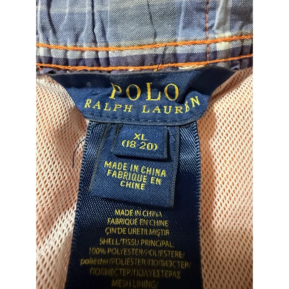 Polo Ralph Lauren Youth XL 18/20 Solid Traveler Short Swim Bottom Trunks Orange